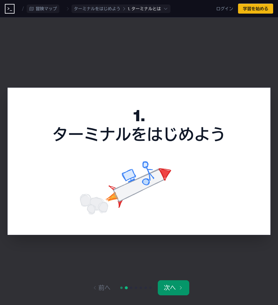 レッスンのスライド画面